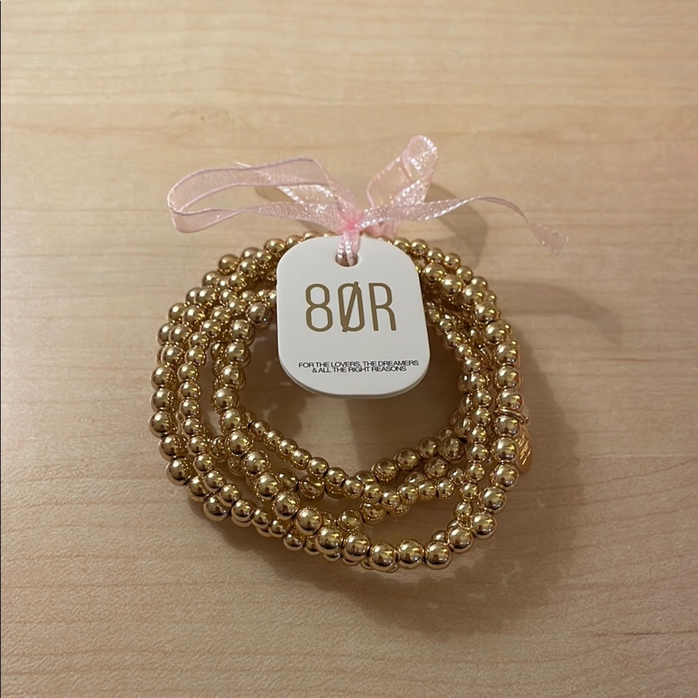Gold Beaded Bracelet Set